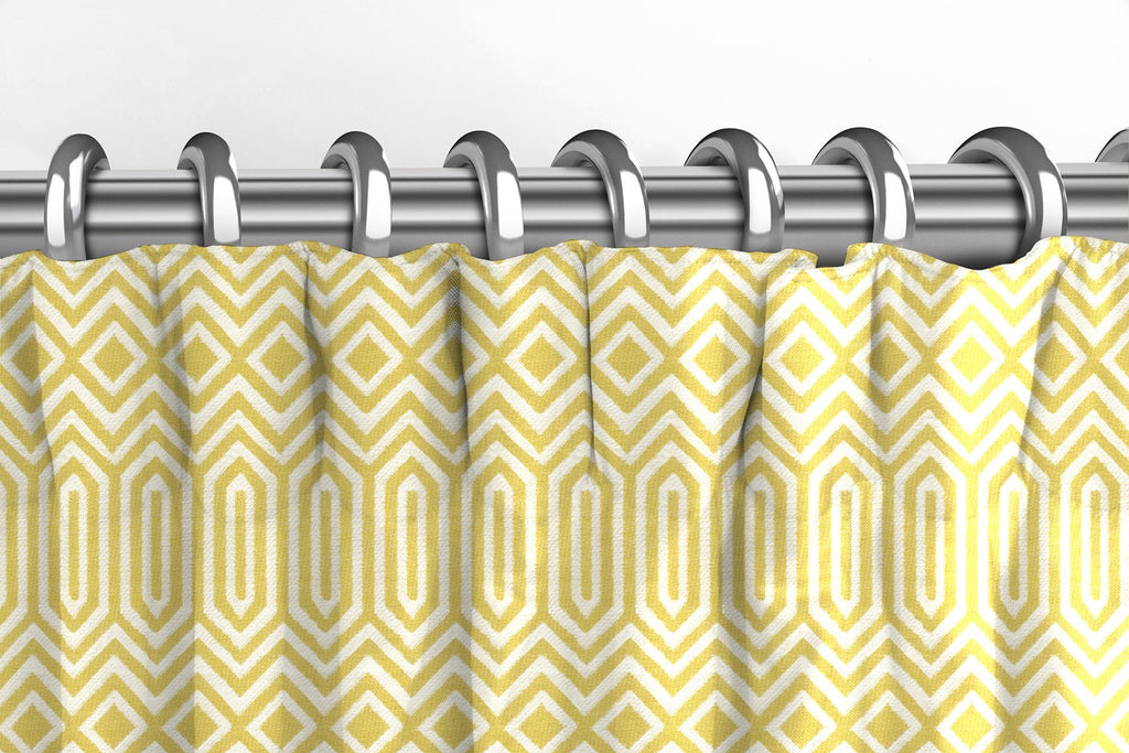 McAlister Textiles Colorado Geometric Yellow Curtains Tailored Curtains 