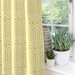 Load image into Gallery viewer, McAlister Textiles Colorado Geometric Yellow Curtains Tailored Curtains 116cm(w) x 182cm(d) (46&quot; x 72&quot;) 
