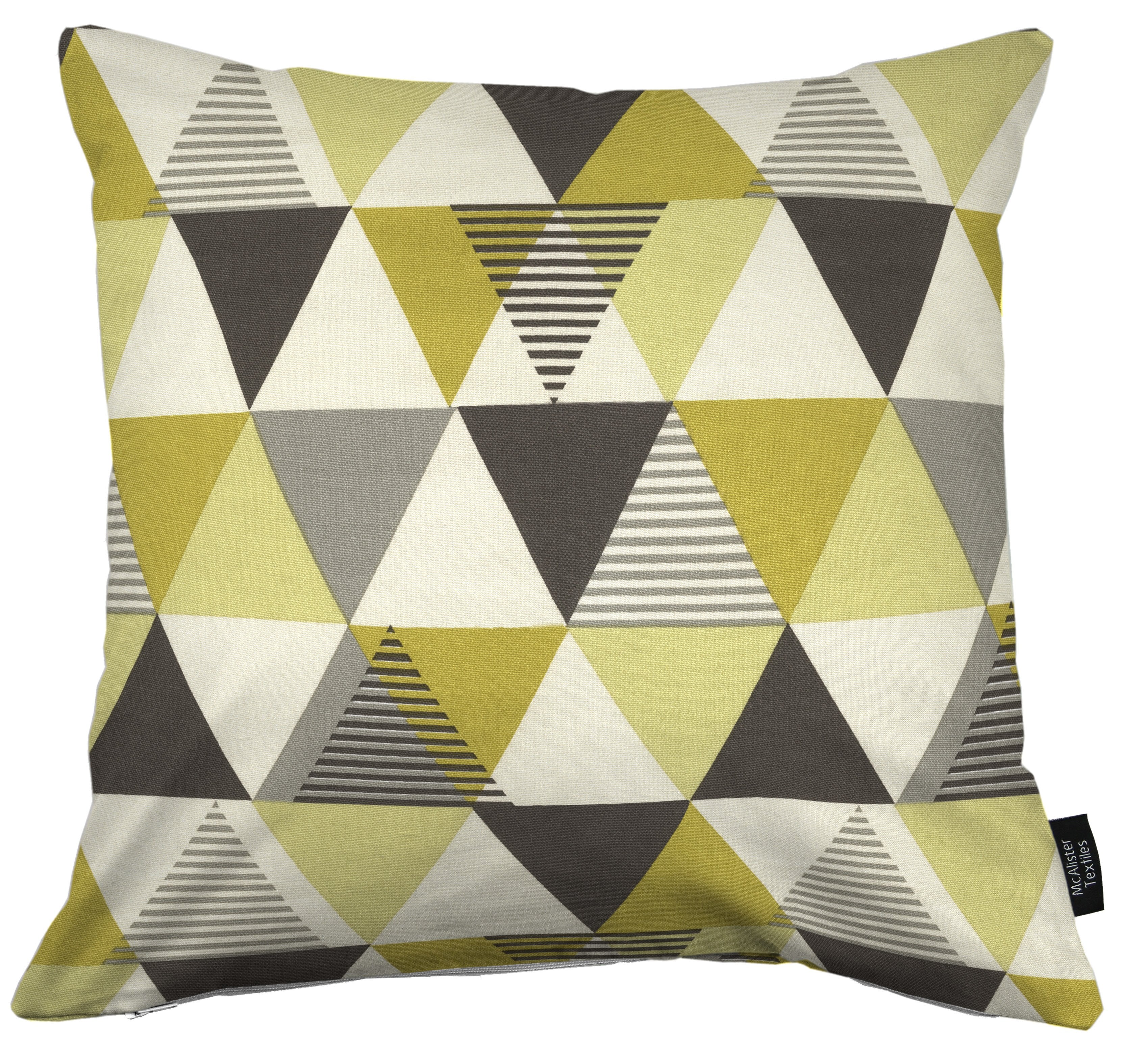 McAlister Textiles Vita Cotton Print Ochre Yellow Cushion Cushions and Covers Cover Only 43cm x 43cm