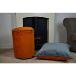 Load image into Gallery viewer, McAlister Textiles Deluxe Velvet Burnt Orange + Grey 66cm x 66cm Floor Cushion Floor Cushions 
