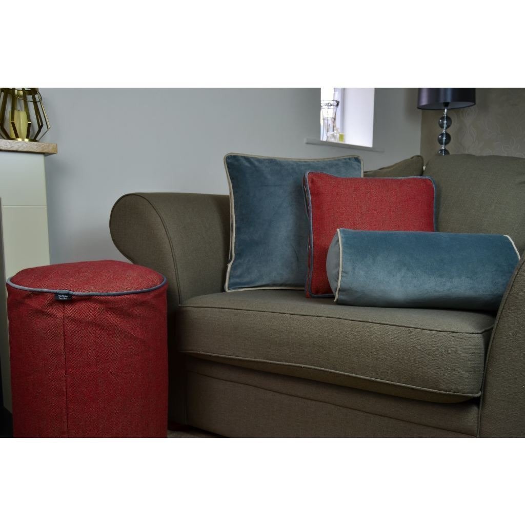 McAlister Textiles Deluxe Velvet Charcoal Grey Box 43cm x 43cm x 3cm Box Cushions 