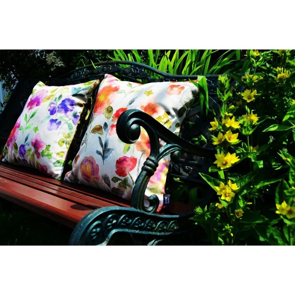 McAlister Textiles Renoir Floral Orange Velvet Cushion Cushions and Covers 