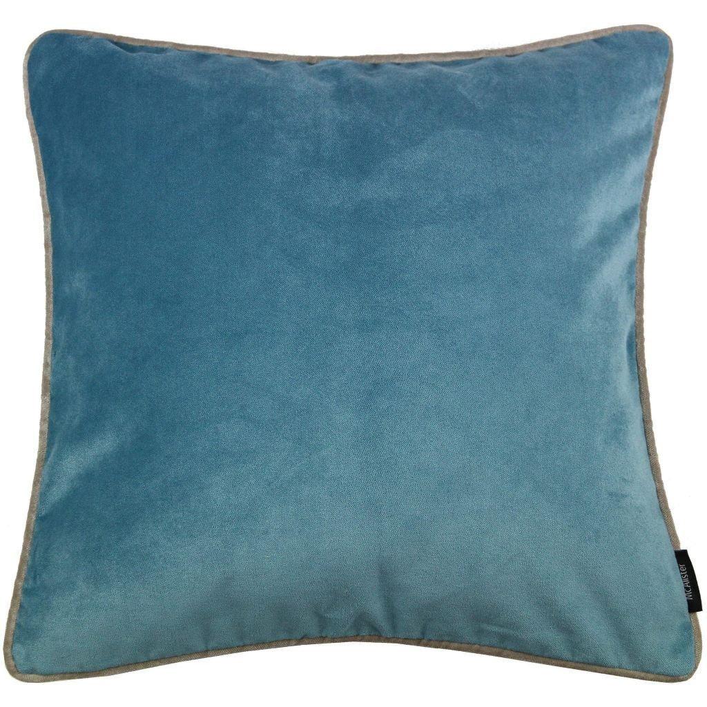 McAlister Textiles Matt Duck Egg Blue Velvet Cushion Cushions and Covers Cover Only 43cm x 43cm