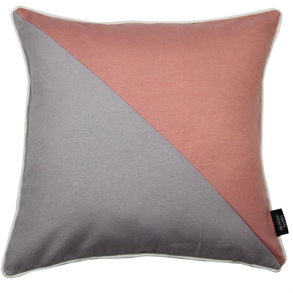 McAlister Textiles Panama Patchwork Blush Pink + Grey Cushion Cushions and Covers Cover Only 43cm x 43cm 