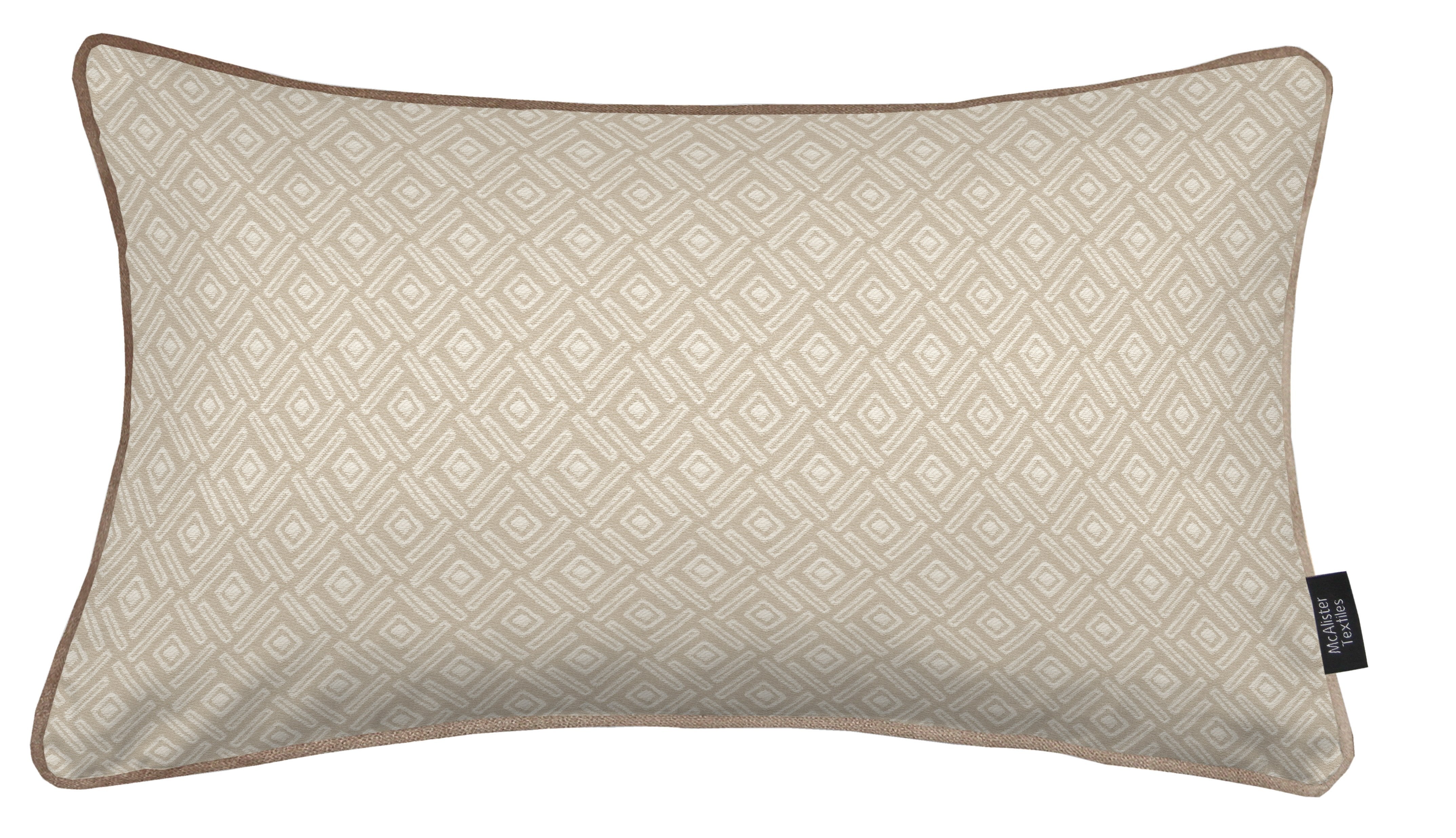 McAlister Textiles Elva Geometric Beige Grey Cushion Cushions and Covers Cover Only 50cm x 30cm 