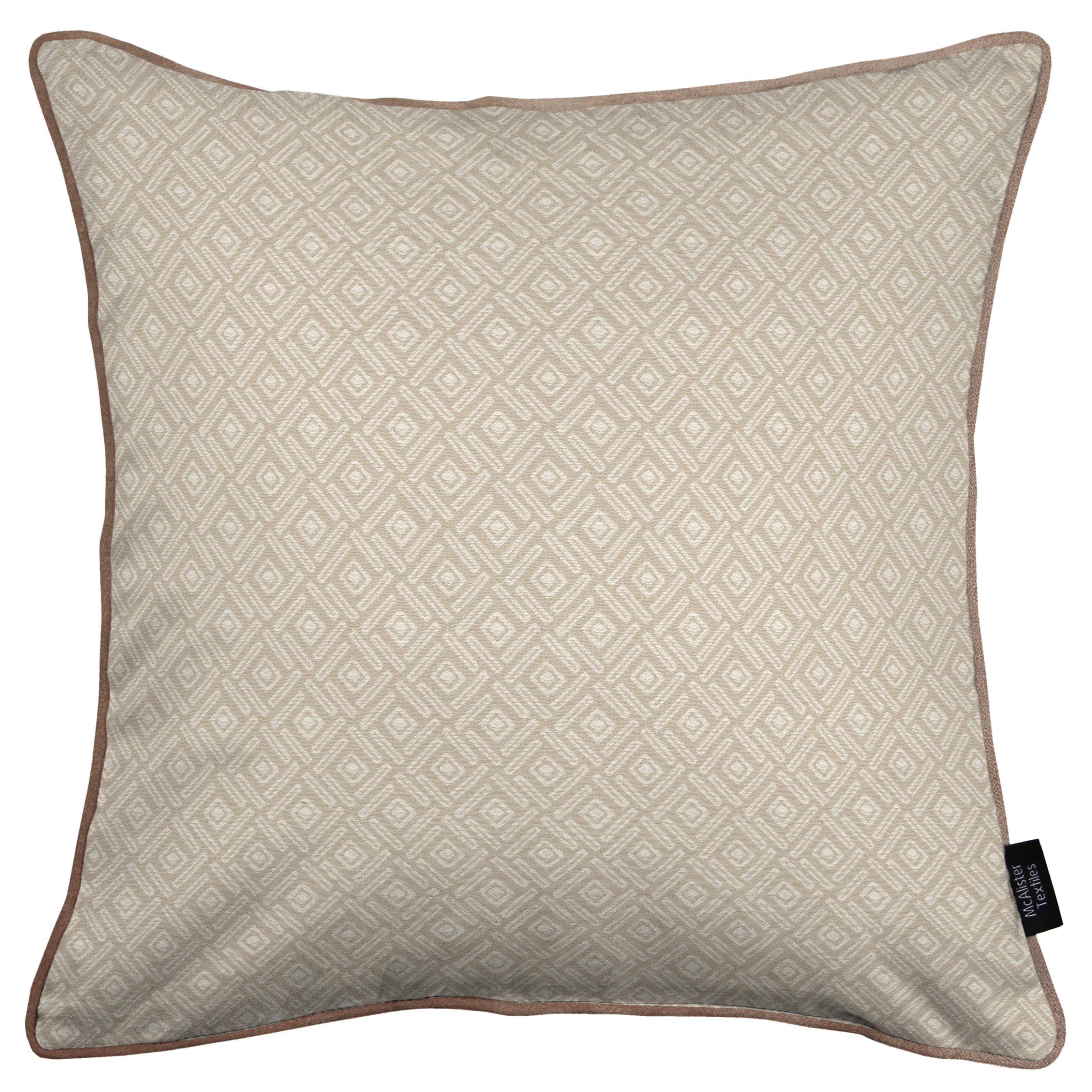 McAlister Textiles Elva Geometric Beige Grey Cushion Cushions and Covers Cover Only 43cm x 43cm 