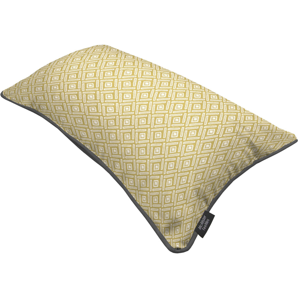 McAlister Textiles Elva Geometric Ochre Yellow Cushion Cushions and Covers 