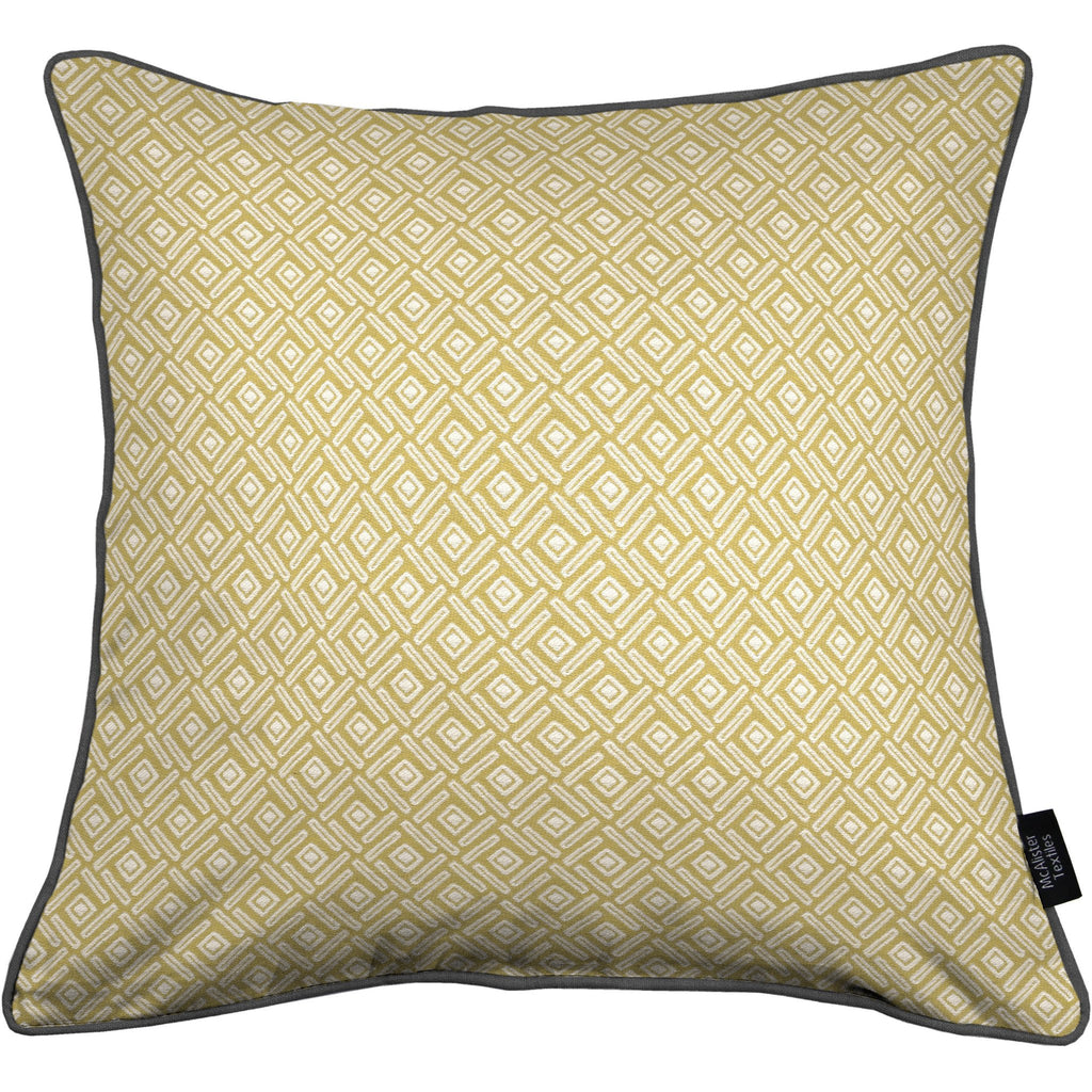 McAlister Textiles Elva Geometric Ochre Yellow Cushion Cushions and Covers Cover Only 43cm x 43cm 