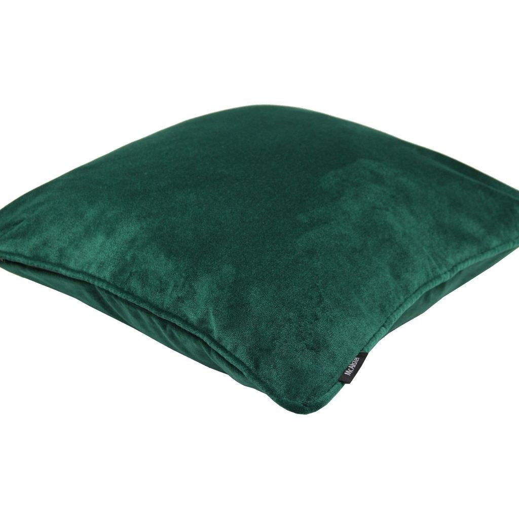 Matt Emerald Green Piped Velvet Cushion