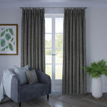 Load image into Gallery viewer, Eternity Grey Chenille Curtains
