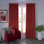 Load image into Gallery viewer, Eternity Red Chenille Curtains
