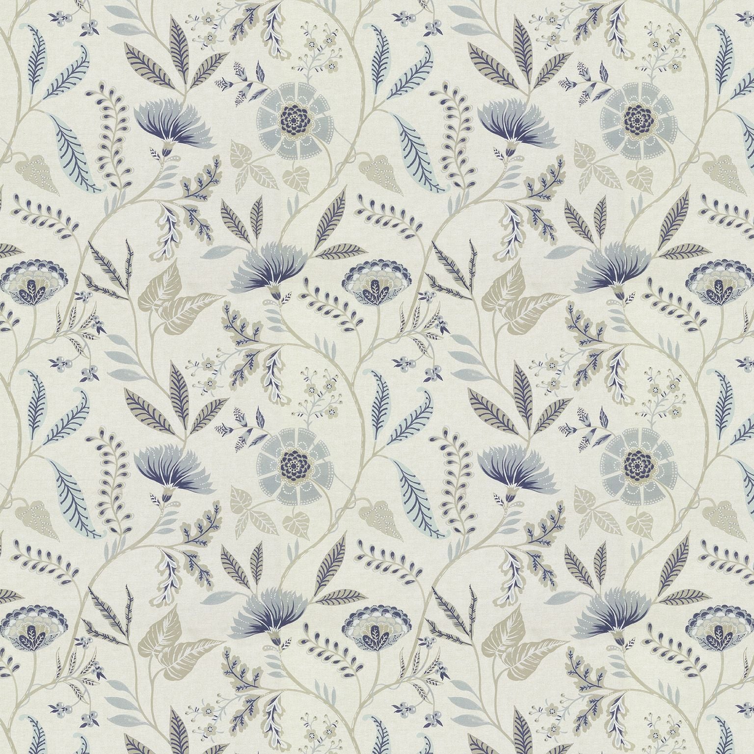 McAlister Textiles Florence Powder Blue Floral Printed Fabric Fabrics 