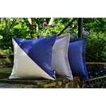 Load image into Gallery viewer, McAlister Textiles Panama Patchwork Navy Blue + Natural Cushion Cushions and Covers 
