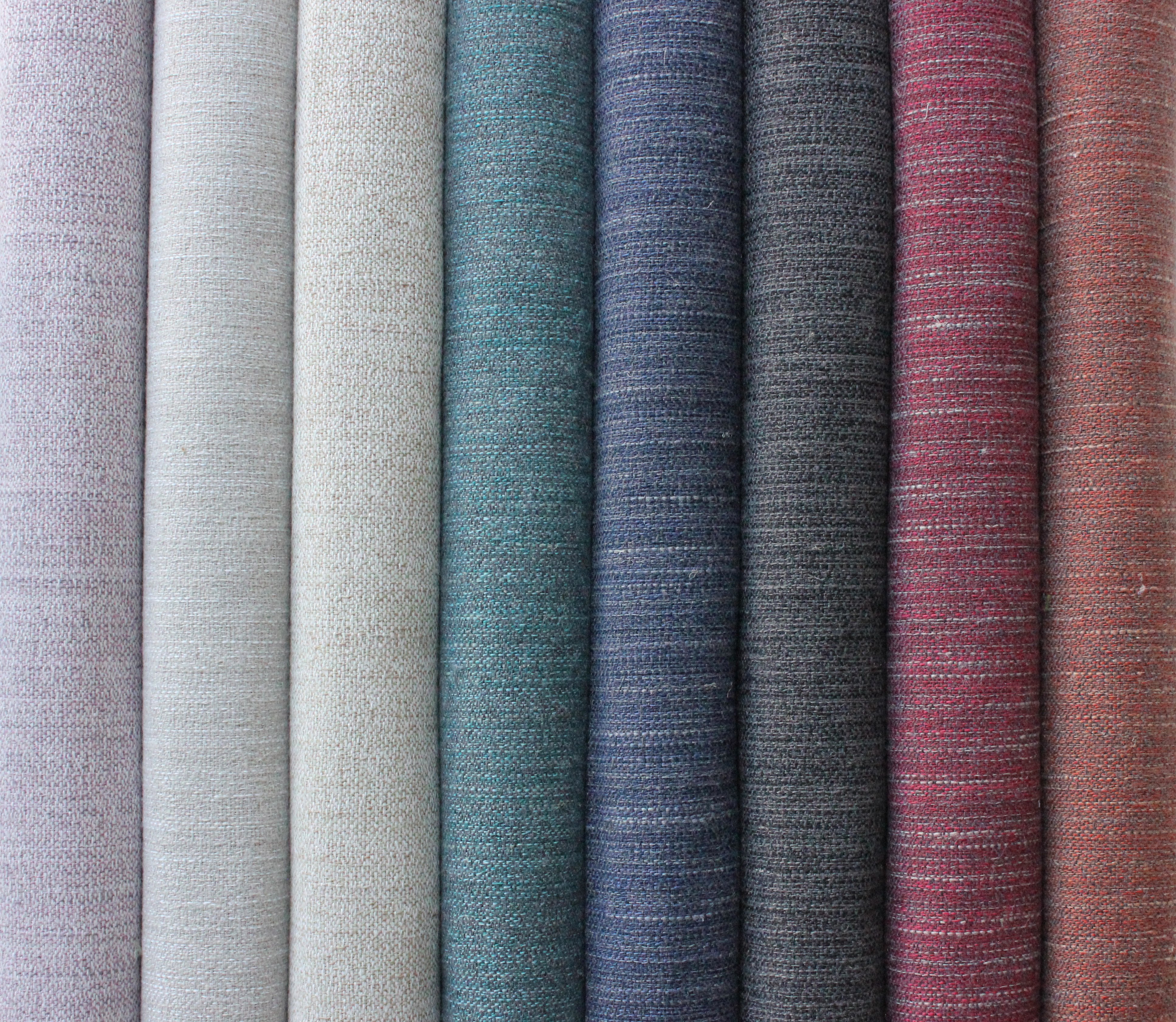McAlister Textiles Hamleton Rustic Linen Blend Natural Plain Fabric Fabrics 
