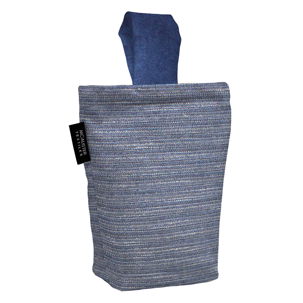 McAlister Textiles Hamleton Navy Blue Textured Plain Door Stop Doorstops