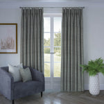 Load image into Gallery viewer, Harmony Linen Blend Grey Textured Curtains
