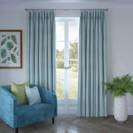 Load image into Gallery viewer, Harmony Linen Blend Duck Egg Textured Curtains
