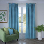 Load image into Gallery viewer, Harmony Linen Blend Teal Textured Curtains
