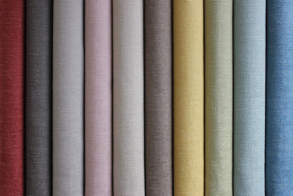 McAlister Textiles Harmony Linen Blend Ochre Textured Fabric Fabrics 