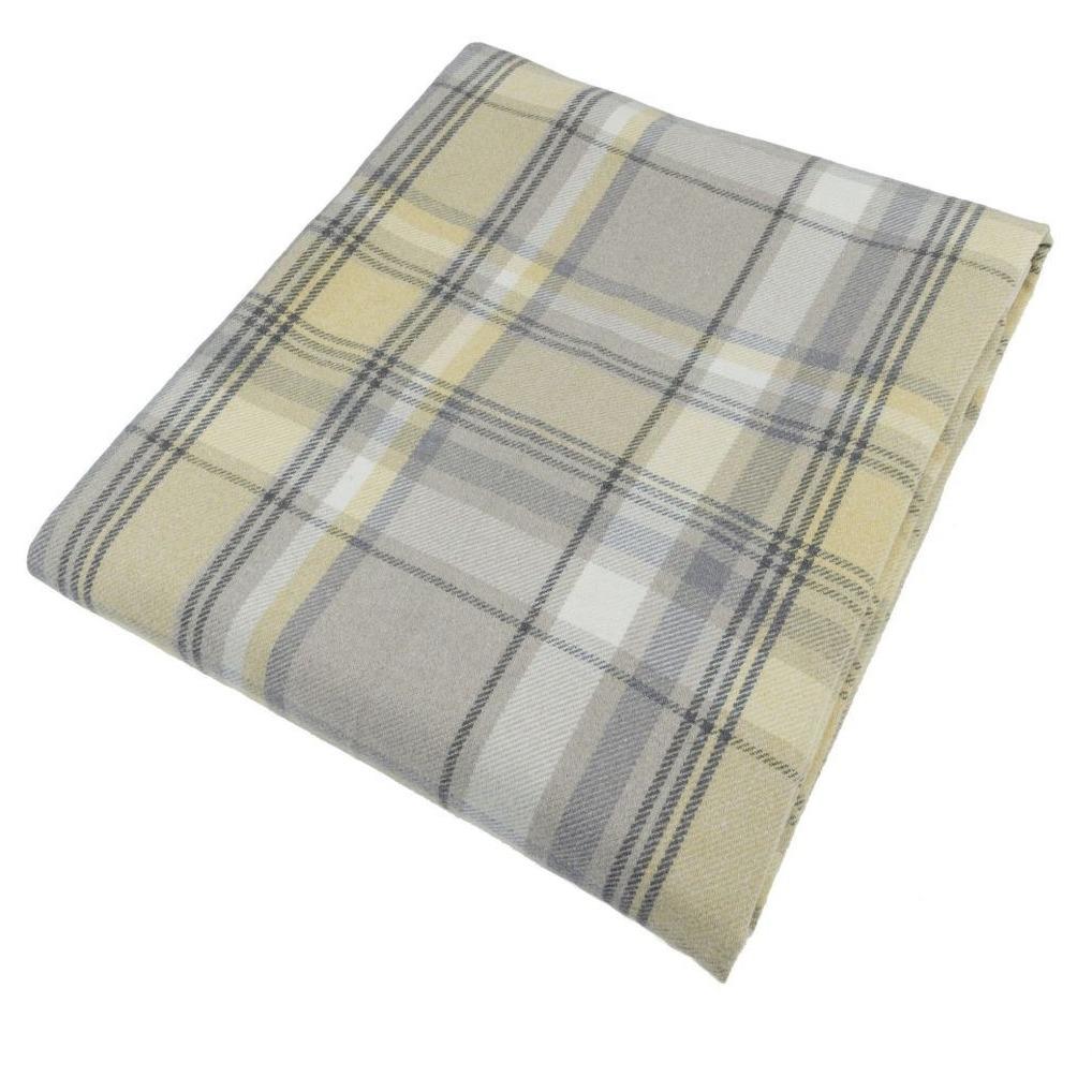 McAlister Textiles Heritage Yellow + Grey Tartan Table Runner Throws and Runners Table Runner (30cm x 200cm) 