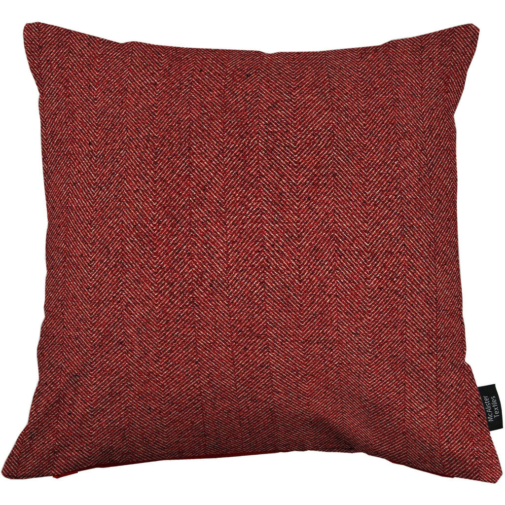 McAlister Textiles Herringbone Red Cushion Cushions and Covers Cover Only 43cm x 43cm 