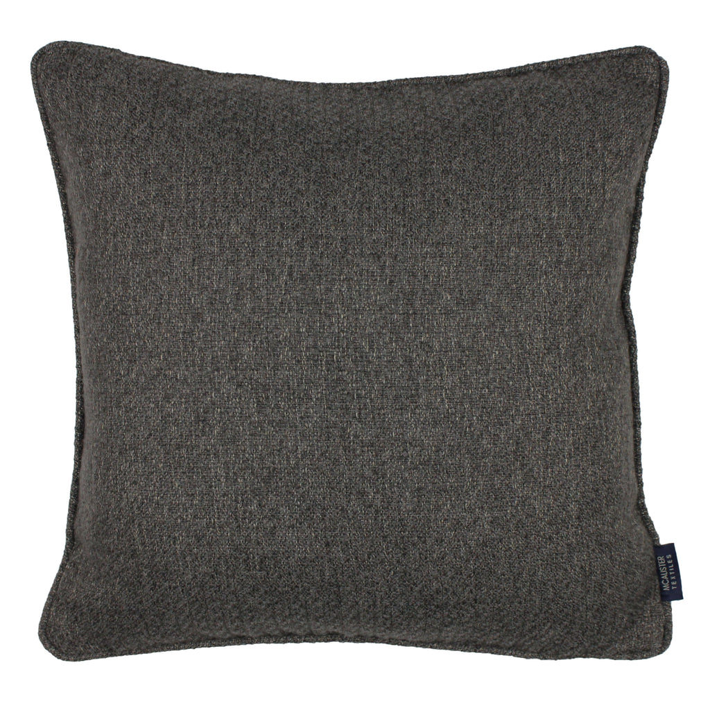 McAlister Textiles Highlands Charcoal Grey Textured Plain Cushion Cushions and Covers Cover Only 49cm x 49cm 