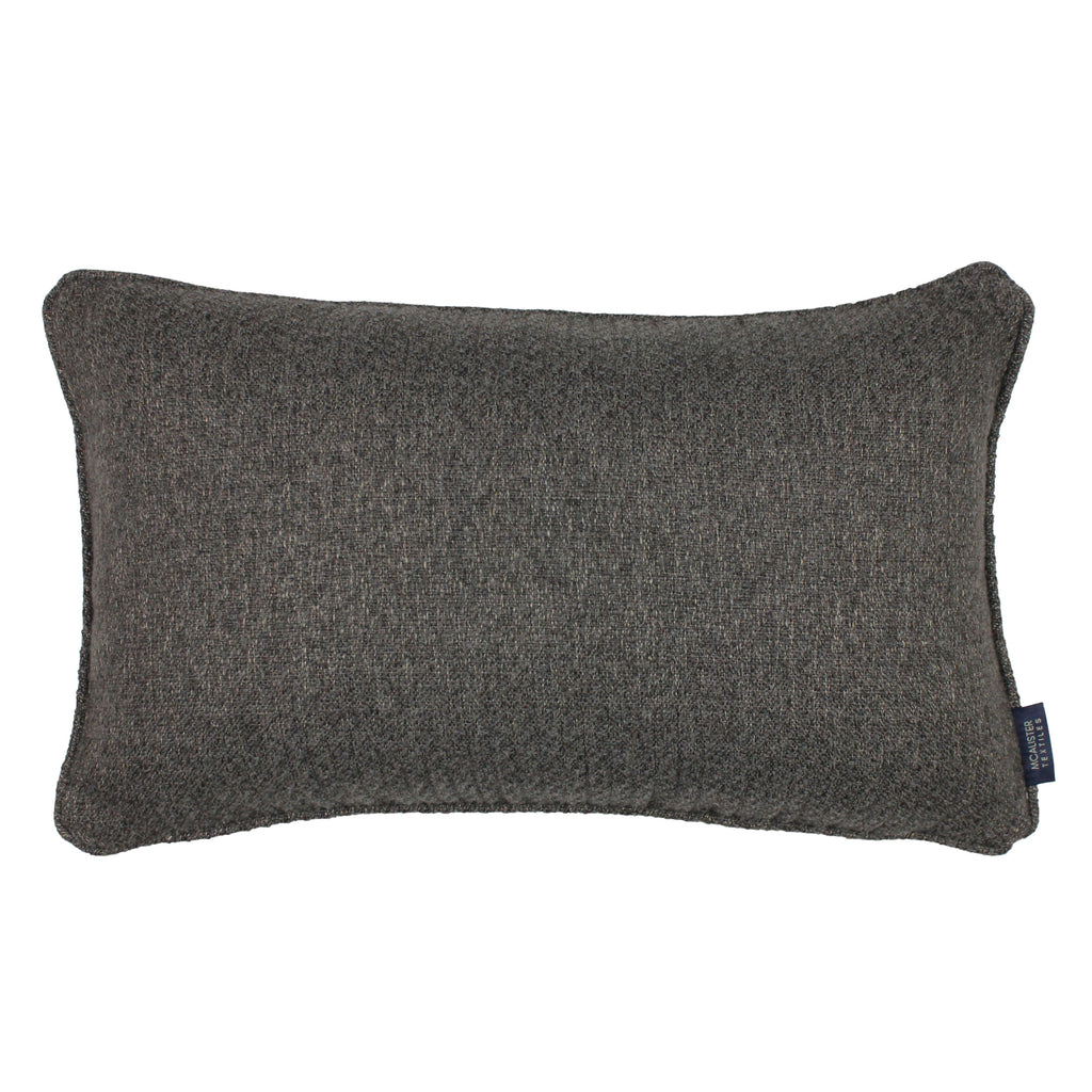 McAlister Textiles Highlands Charcoal Grey Textured Plain Pillow Pillow Cover Only 50cm x 30cm 