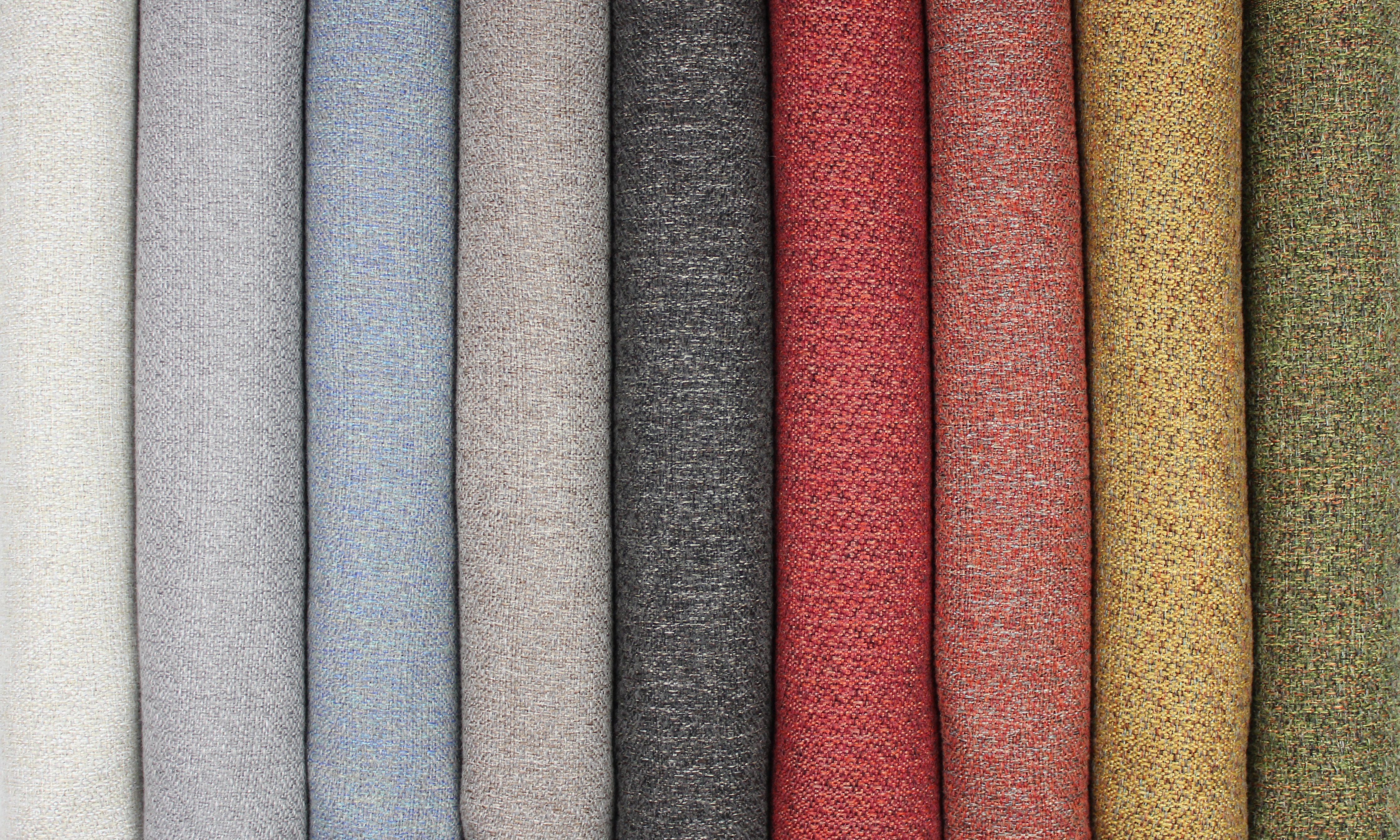 McAlister Textiles Highlands Rustic Plain Soft Grey Fabric Fabrics 