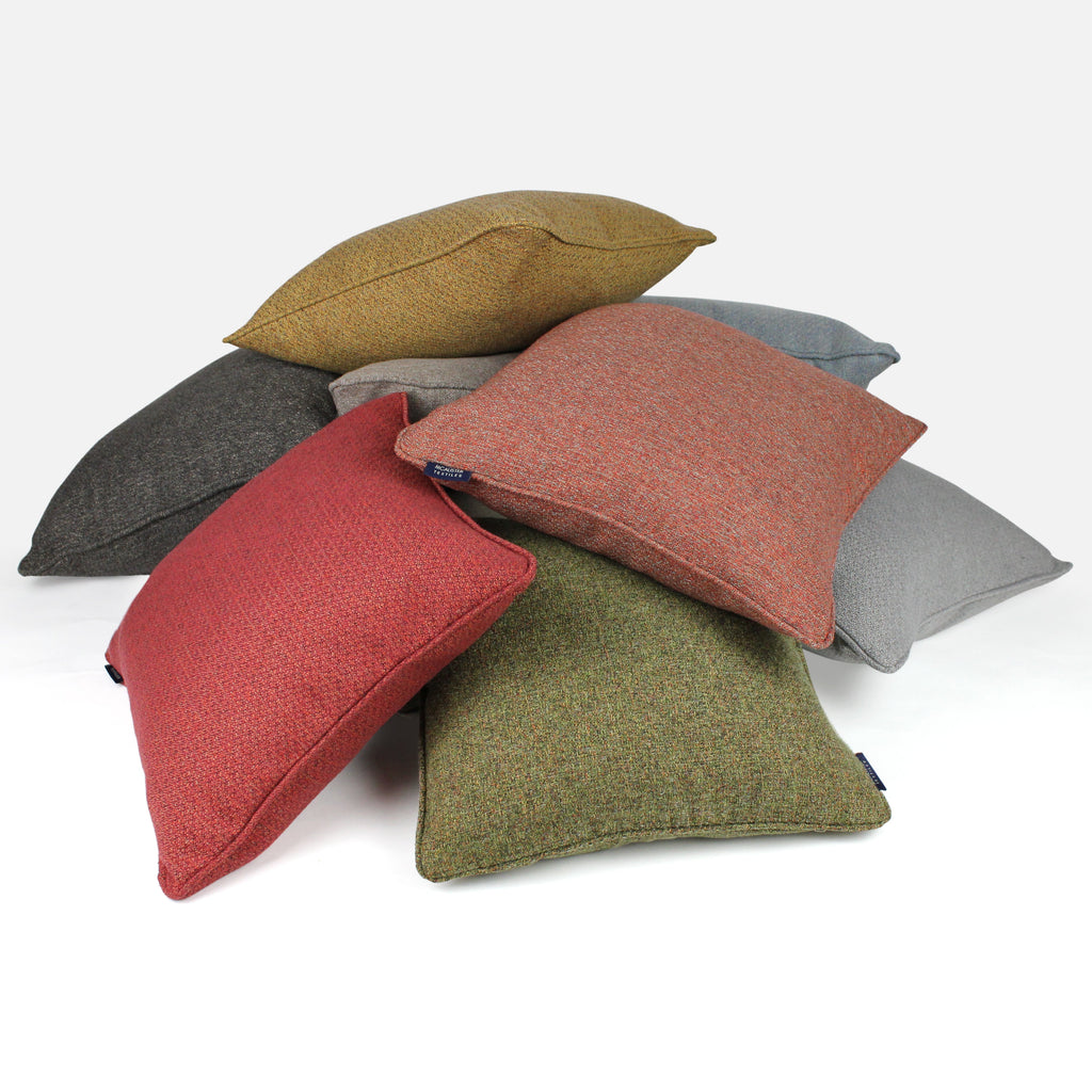 McAlister Textiles Highlands Red Textured Plain Cushion Cushions and Covers