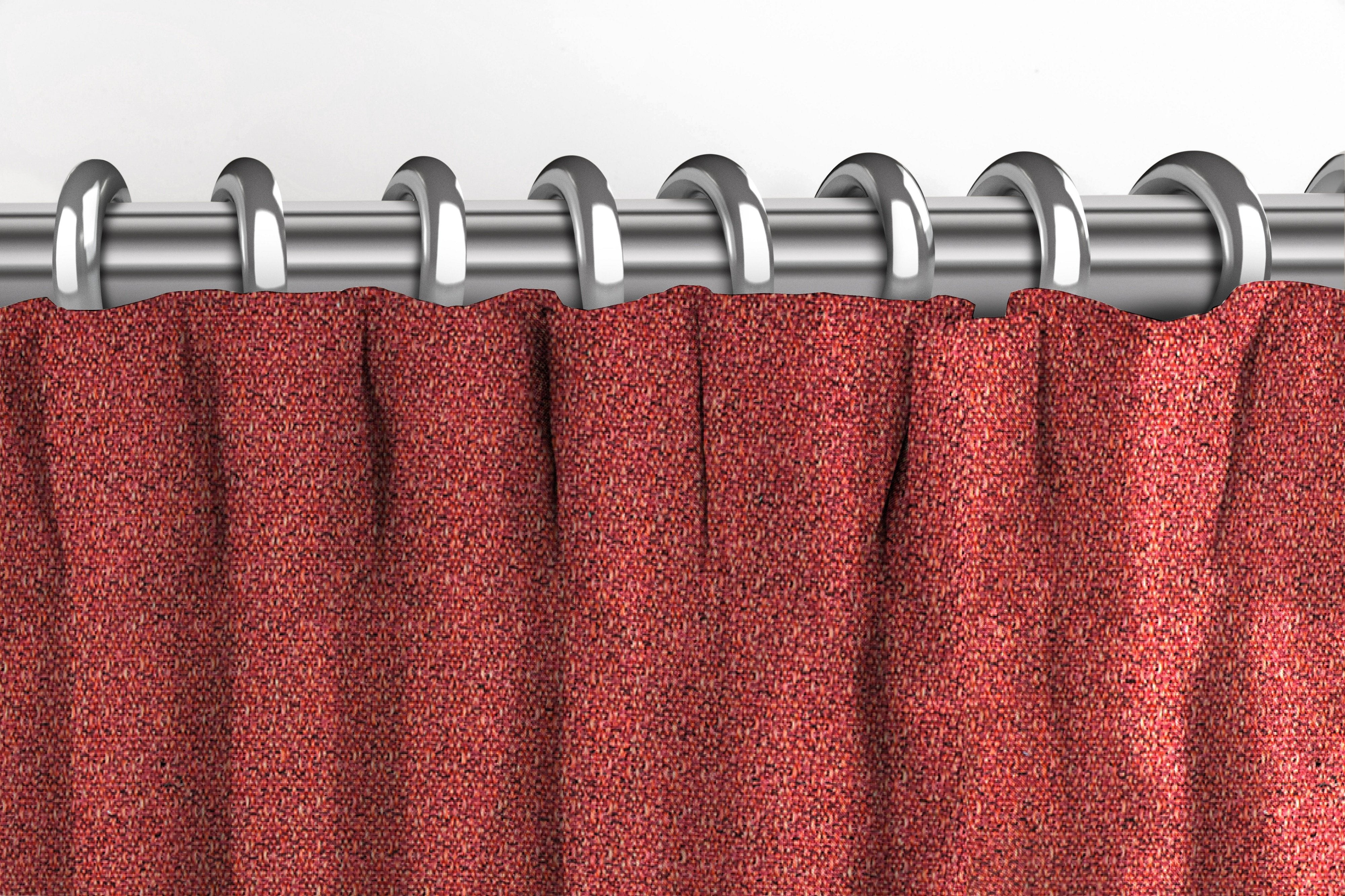 McAlister Textiles Highlands Textured Plain Red Curtains Tailored Curtains 