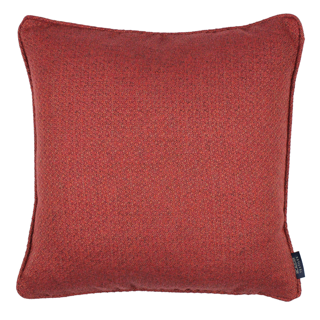 McAlister Textiles Highlands Red Textured Plain Cushion Cushions and Covers Cover Only 43cm x 43cm