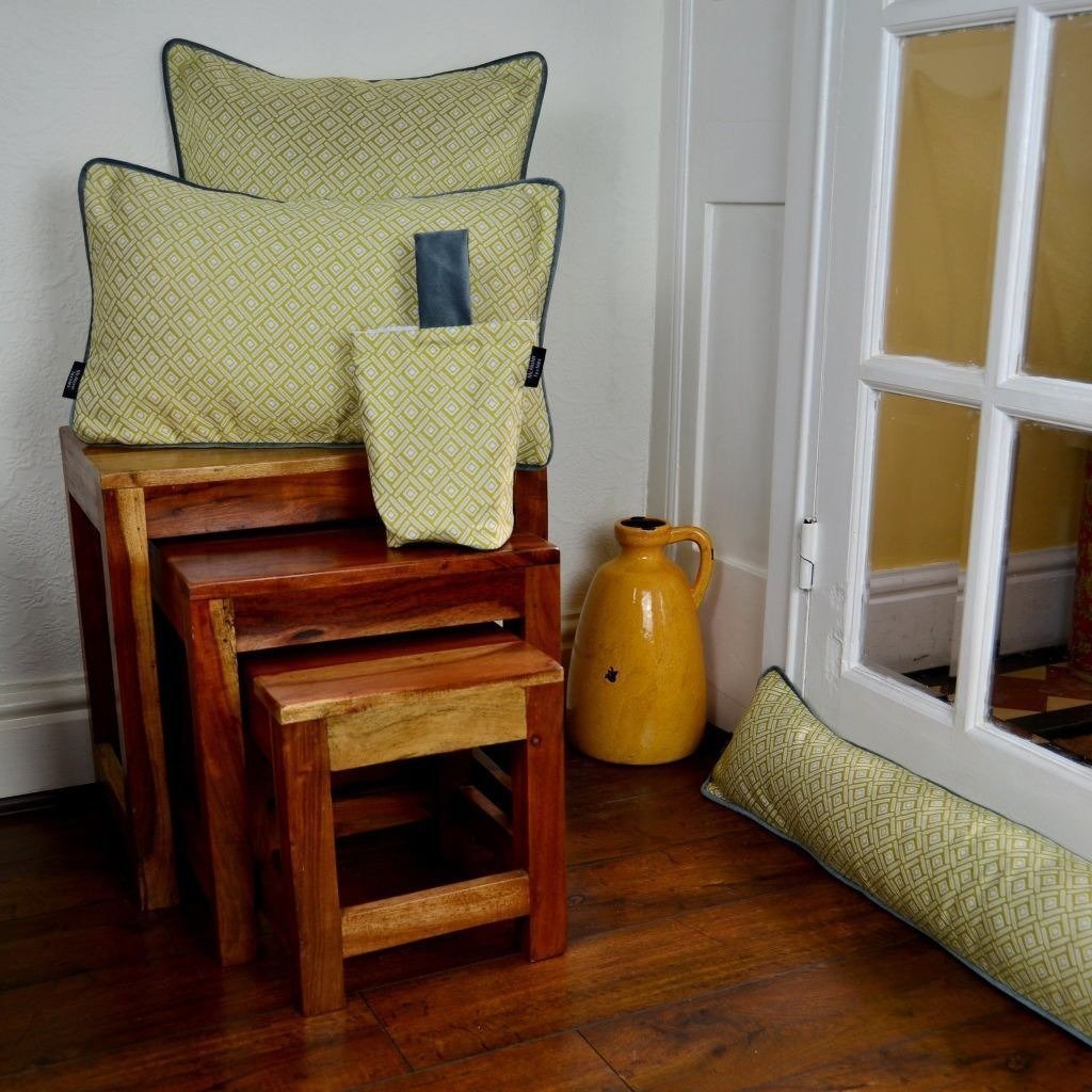 McAlister Textiles Elva Geometric Ochre Yellow Cushion Cushions and Covers 