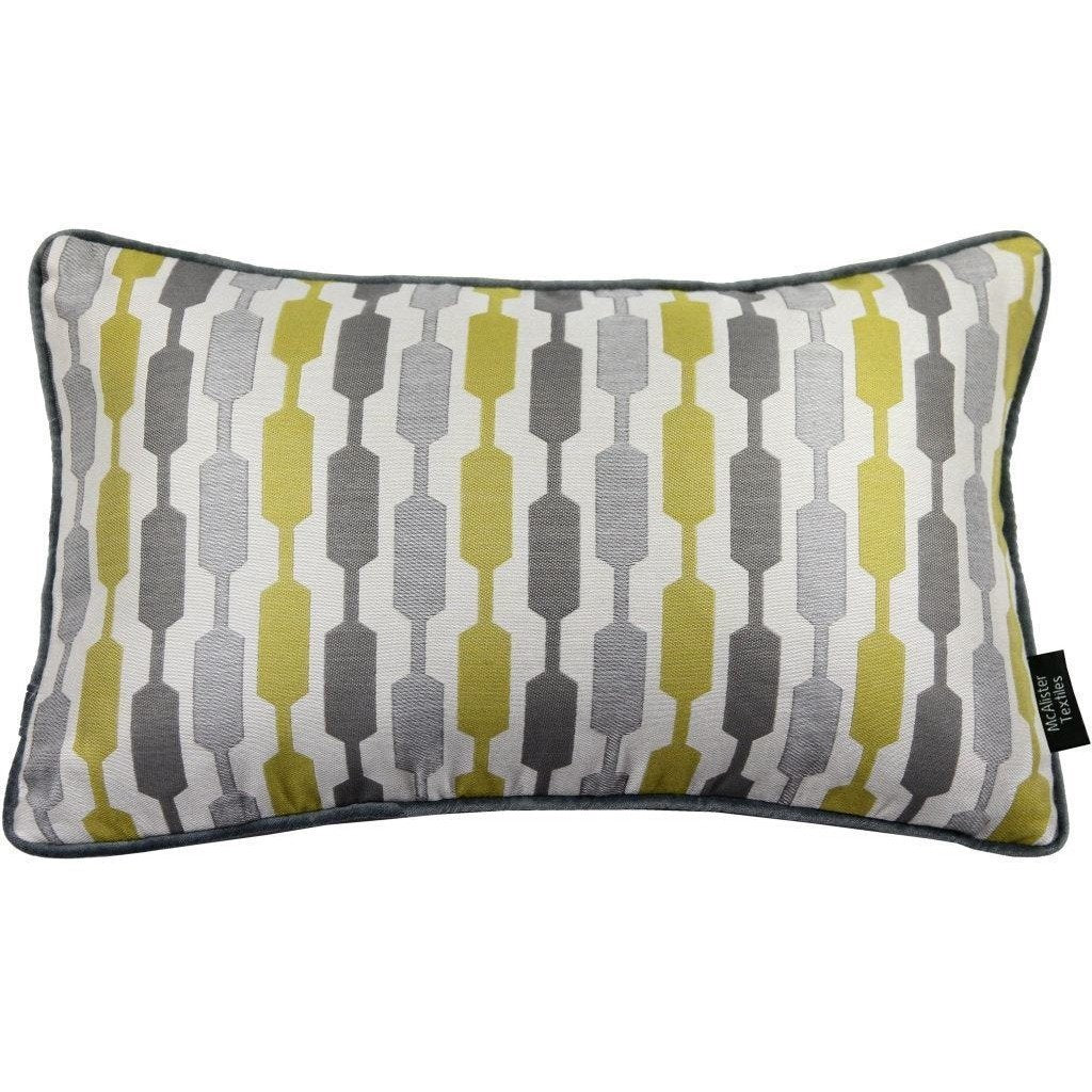 McAlister Textiles Lotta Ochre Yellow + Grey Cushion Cushions and Covers Cover Only 50cm x 30cm