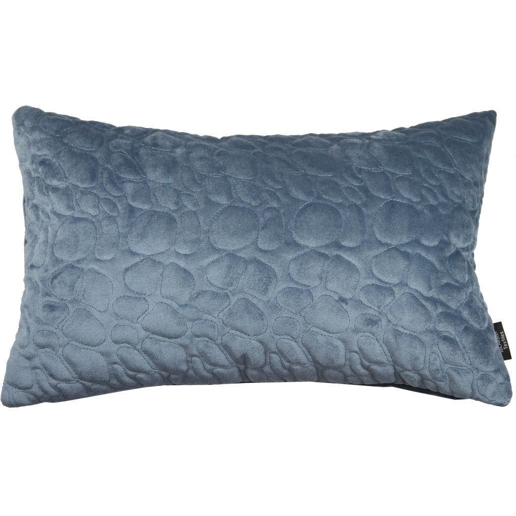 McAlister Textiles Pebble Quilted Dark Blue Velvet Cushion Cushions and Covers Cover Only 50cm x 30cm 