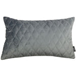Load image into Gallery viewer, McAlister Textiles Diamond Quilted Silver Grey Velvet Pillow Pillow Cover Only 50cm x 30cm 
