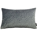 Load image into Gallery viewer, McAlister Textiles Round Quilted Silver Grey Velvet Pillow Pillow Cover Only 50cm x 30cm 
