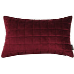 Load image into Gallery viewer, McAlister Textiles Square Quilted Wine Red Velvet Cushion Cushions and Covers Cover Only 50cm x 30cm 
