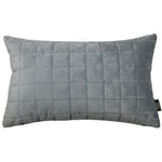 Load image into Gallery viewer, McAlister Textiles Square Quilted Silver Grey Velvet Cushion Cushions and Covers Cover Only 50cm x 30cm 
