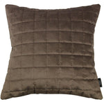 Load image into Gallery viewer, McAlister Textiles Square Quilted Mocha Brown Velvet Cushion Cushions and Covers Cover Only 43cm x 43cm 
