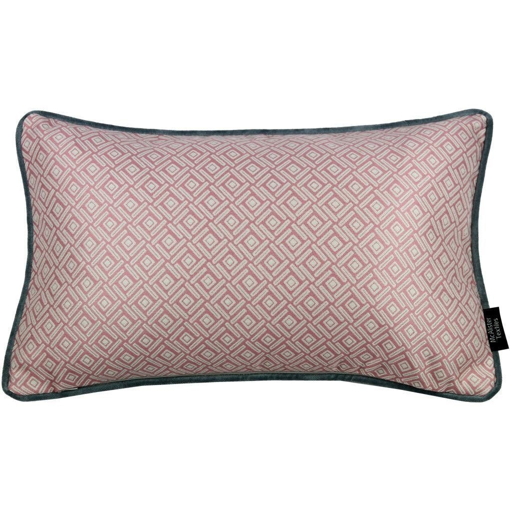 McAlister Textiles Elva Geometric Blush Pink Pillow Pillow Cover Only 50cm x 30cm 