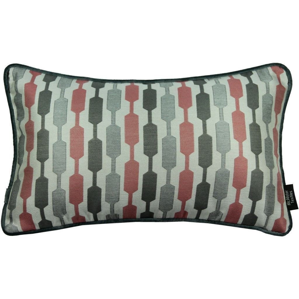 McAlister Textiles Lotta Blush Pink + Grey Cushion Cushions and Covers Cover Only 50cm x 30cm