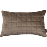 Load image into Gallery viewer, McAlister Textiles Square Quilted Mocha Brown Velvet Cushion Cushions and Covers Cover Only 50cm x 30cm 

