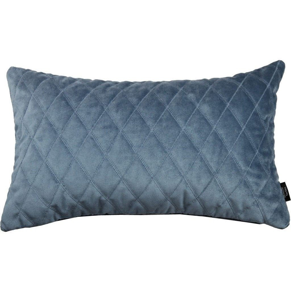 McAlister Textiles Diamond Quilted Dark Blue Velvet Cushion Cushions and Covers Cover Only 50cm x 30cm 