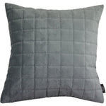 Load image into Gallery viewer, McAlister Textiles Square Quilted Silver Grey Velvet Cushion Cushions and Covers Cover Only 43cm x 43cm 
