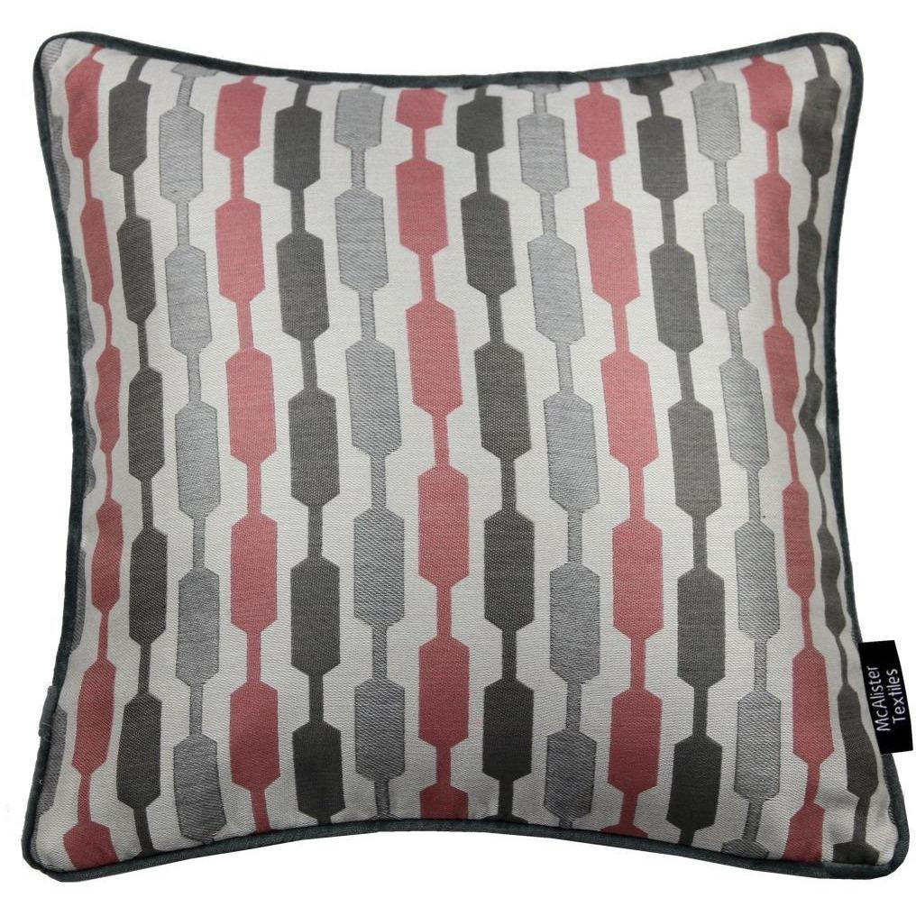 McAlister Textiles Lotta Blush Pink + Grey Cushion Cushions and Covers Cover Only 43cm x 43cm