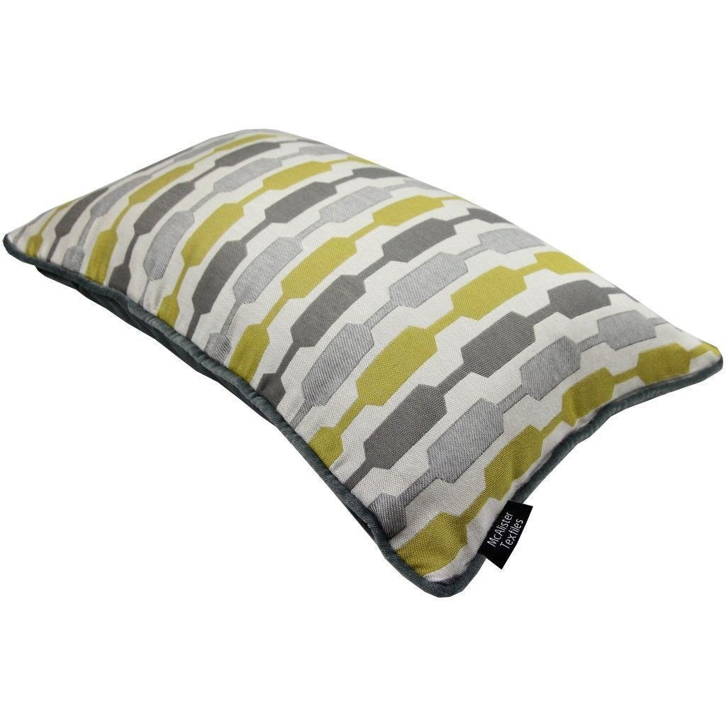 McAlister Textiles Lotta Ochre Yellow + Grey Cushion Cushions and Covers