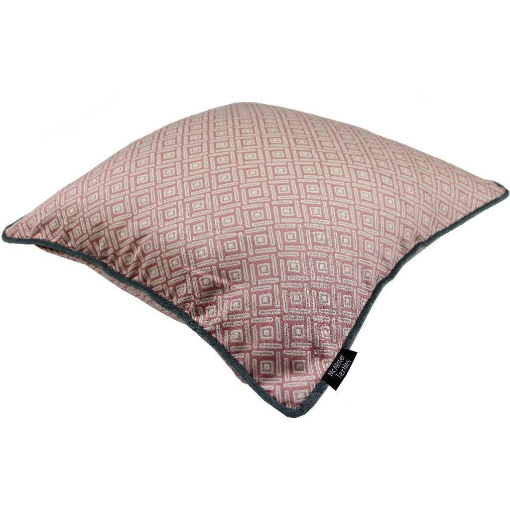 McAlister Textiles Elva Geometric Blush Pink Cushion Cushions and Covers 
