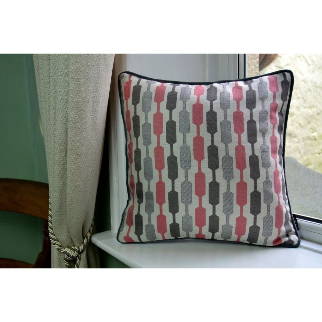 McAlister Textiles Lotta Blush Pink + Grey Cushion Cushions and Covers