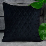 Load image into Gallery viewer, McAlister Textiles Diamond Quilted Black Velvet Cushion Cushions and Covers 
