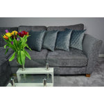 Load image into Gallery viewer, McAlister Textiles Square Quilted Silver Grey Velvet Cushion Cushions and Covers 
